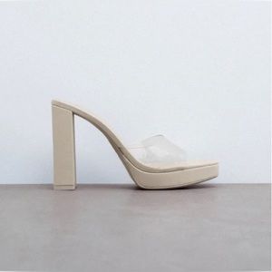 Transparent High Heeled Vinyl Sandals - Zara